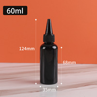 Bouteille souple noire à bouchon torsadé de 10 ml, 20 ml, 30 ml, 50 ml, 100 ml, 200 ml, 250 ml, 300 ml, 400 ml, 500 ml, 1000 ml