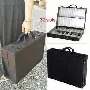 Étui de rangement portable noir pour lunettes de soleil, boîte de présentation, 32 emplacements, étui de voyage pour lunettes - Product Image 2