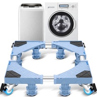 Adjustable Washing Machine Stand with Wheels