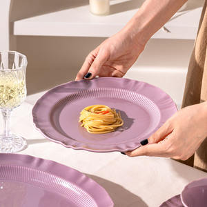 Service de vaisselle en céramique de style français, grande capacité, assiettes à dîner et à soupe, design élégant et luxe discret - Product Image 4