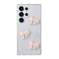 Coque de téléphone transparente style coréen avec nœud pour Samsung S26 S25 Ultra S24 Plus S23 FE S22 – Housse transparente