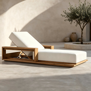 Conjuntos Clásicos de Muebles de Jardín para Exteriores, Tumbonas de Teca para Hotel, Tumbona Ajustable de Teca Bahía, Tumbonas Resistentes a la Intemperie - Product Image 6