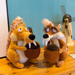 Peluche Super Morbido in Cotone PP a Tema Cartoni Animati Anime Ice World River Ji: Mammut, <span class=keywords><strong>Scoiattolo</strong></span>, Bradipo, Tigre a Denti di Lama - Bambola per Macchina Artiglio - Product Image 2