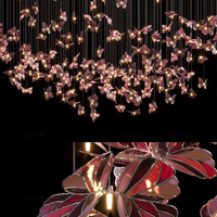 Lustres papillon modernes personnalisés éclairage suspendu lampes personnalisées pour hôtel ingénierie lumière Villa salle de bal moderne longue