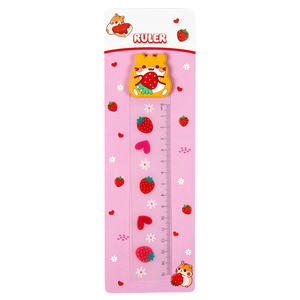 PP Kunststoff 15cm Lineal mit Tier gummi deckel für Kinder, langlebiges transparentes Design, für Schul bedarf und Schreibwaren - Product Image 4