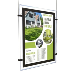 Customized <b>Real</b> Estate <b>Crystal</b> Acrylic Stand Digital Display Screen Waterproof Eco-friendly Advertising A4 Panel Light Box - Product Image 1