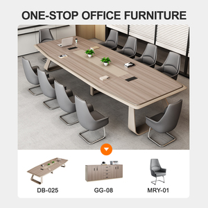 Mesa de Reuniones de Madera de Alta Calidad con Diseño Moderno de 4m 5m para 10 Personas, Mesa de Conferencia para Oficina - Product Image 3