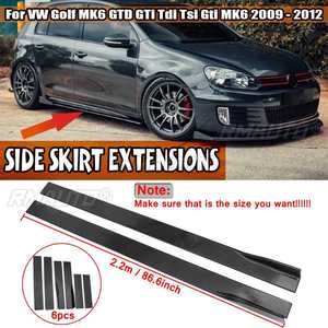 สเกิร์ตข้างรถยนต์สีดำ/คาร์บอน ขนาด 86.6 นิ้ว 2.2 เมตร สำหรับ VW Golf MK5 MK6 GTD GTI TDI TSI GTI MK7 CC และ Passat - Product Image 1