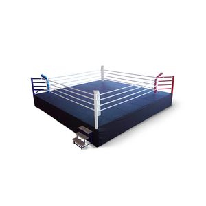 Ring de boxe robuste pour sol plat ou surélevé 5x5m avec poteaux en acier renforcés et surface en PVC pour usage commercial - Product Image 5