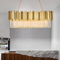 Lustre Led suspendu en cristal au design moderne, Luminaire décoratif d'intérieur, idéal pour un salon ou une salle à manger, ou comme décoration de mariage