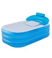 Baignoire gonflable 100L en PVC avec pompe à air électrique, portable, avec coussin de bain, couvercle, porte-gobelet, pliable, pour l'extérieur