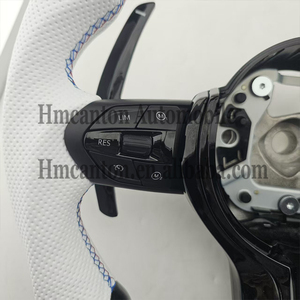 Volante Deportivo de Cuero Negro y Blanco para BMW Serie 5 F30 F10 F32 F90 F80 F82 F87, Estilo M Performance, en Oferta - Product Image 2