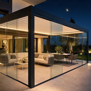 Pérgola de Aluminio Contemporánea con Techo Bioclimático de Láminas Ajustables, Eléctrica, Impermeable, con Recubrimiento en Polvo, para Balcón, Piscina o Patio - Product Image 2