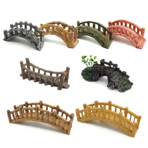 Aquarium ornaments artificial bridge for fish tank landscaping decoration