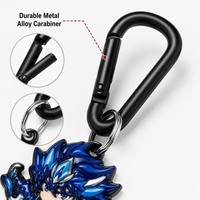 3D Anime Krieger PVC Karabiner Schlüsselanhänger Cooler Cartoon-Charakter Rüstung Cosplay Sammlerstück Geschenk
