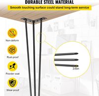 VEVOR Pieds de meubles modernes de style Mid-Century, 24 pouces, noirs, lot de 4, capacité de charge de 880 lb, robustes, en acier au carbone, pour bricolage