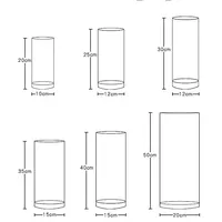 Grosir Perlengkapan Rumah Tangga Murah Vas Kaca Kustom Silinder Elegan Bening untuk Dekorasi