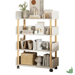Carrello Portaoggetti a 4 Ripiani con Ruote Frenanti, Grande Capacità per Casa, Soggiorno, Cucina, Ufficio Moderno, Libreria - Product Image 6