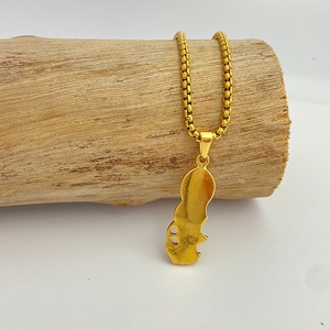 Yunnique Geometric Design Guanyin Pendant Gold Steel Color Themed Charm with <b>Chain</b> Option for Gift Fashion Jewelry - Product Image 4