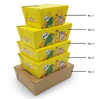 Cajas de comida coreanas para llevar, para pollo frito - Contenedores plegables, resistentes al aceite y aislantes para nuggets y muslos de pollo
