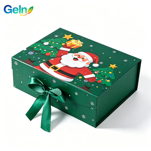 Kotak Hadiah Natal Bergaya Buku Warna-warni, Kemasan Kotak Hadiah Liburan dari Kertas Karton yang Menawan dengan Pita - Product Image 1