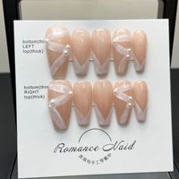 Ongles à presser de luxe 301-400, marque privée, faits à la main, sur mesure, en acrylique épais avec strass, faux ongles