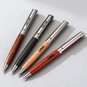 Luxury Business Pen Office <b>Writing</b> Eco-Friendly Wooden Ballpoint <b>Set</b> With Custom Logo Gift Pens - Product Image 1