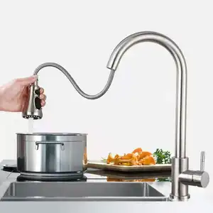 2021 Hot Sale Torneira Cozinha Edelstahl Warm-und Kaltwasser spüle Wasserhahn zum Herausziehen Küchen armatur Wasserhähne Spüle