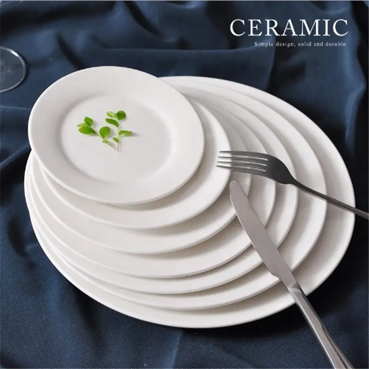 Beyaz kabartmalı porselen servis tabağı, seramik mutfak plakaları İskandinav bitki desen tabağı beyaz porselen yemek tabağı
