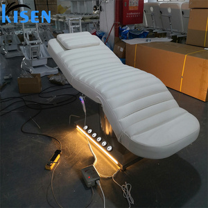 Table de massage électrique de luxe Kisen de haute qualité à 3 ou 4 moteurs, blanche, pour salon de beauté, avec commande au pied - Product Image 6