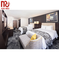 Ensemble de lit pour chambre d'hôtel 5 étoiles, lit en panneaux de bois moderne personnalisé, résistant à l'eau, durable pour appartement, villa, école