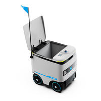 Robot de livraison SpeedyBot Pro pour intérieur et extérieur, charge utile de 100 kg, stockage de 100 L, navigation IA, IP65, autonomie de 18 h pour hôtel, restaurant