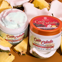Exfoliante corporal de coco con logotipo personalizado a precio de fábrica, venta al por mayor, fragancia de coco, exfoliante corporal hidratante para blanquear la piel, exfoliante corporal