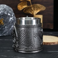 Nouvelle Chope à Bière Pirate avec Manche Hache de Combat Viking et Crâne, Tasse Viking Nordique, Chope à Bière Mythologie Nordique