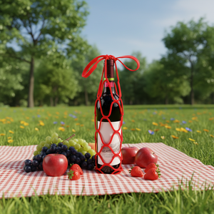 Sac de rangement pliable en silicone avec filet, panier de transport pour vin et thé au lait, set de table et sous-verre résistants aux hautes températures - Product Image 4