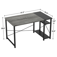 Table d'ordinateur moderne réversible pour petit espace avec étagères de rangement pour bureau à domicile, salle de jeux, chambre à coucher, poste de travail