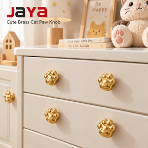 JAYA Creative Cute Cartoon Simple Anti-Collision Cat Paw Drawer <strong>Door</strong> Handle Brass Material Shoe Cabinet for Children's Room - Product Image 1