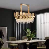 Plafonnier Moderne Led Restaurant hôtel salon connecteur anneaux de luxe k9 lustre en cristal