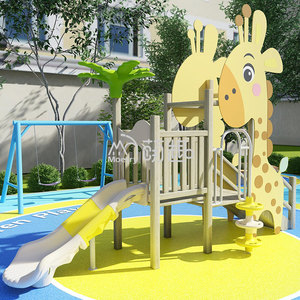 Moetry Girafe en forme de bébé enfant en bas âge terrains de jeux éducatifs en bois <span class=keywords><strong>pour</strong></span> enfants maternelle garderie jardin Playsets extérieur - Product Image 3