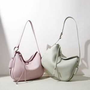 Nouveau Sac à bandoulière et à l'épaule en cuir véritable haut de gamme avec fermeture éclair, collection Printemps 2026, polyvalent pour femme - Product Image 2