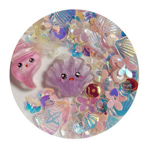 Cuentas <span class=keywords><strong>de</strong></span> Resina Plástica para Manualidades, Estilo Dibujos Animados, con Forma <span class=keywords><strong>de</strong></span> Concha Marina y Cristal, para Rellenar Slime, Estilo Kawaii, 1 Bolsa - Product Image 4