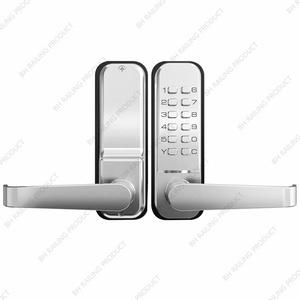 Serrure <span class=keywords><strong>de</strong></span> <span class=keywords><strong>porte</strong></span> <span class=keywords><strong>de</strong></span> sécurité à bouton-poussoir simple face en alliage <span class=keywords><strong>de</strong></span> zinc au design moderne, <span class=keywords><strong>poignée</strong></span> <span class=keywords><strong>de</strong></span> <span class=keywords><strong>porte</strong></span> à <span class=keywords><strong>code</strong></span> mécanique pour appartement, installation facile - Product Image 1