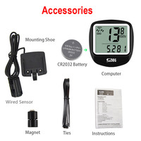 Stopwatch Sepeda Komputer, Speedometer Sepeda Tahan Air Odometer dengan Tampilan LCD Digital