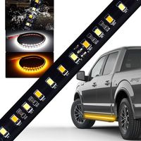 2PC 62inch LED Strip Light Kits pour Voitures Camions Blanc/Ambre Signaux de Courtoisie Bande Fusible 12V Marqueur Latéral Nouveau