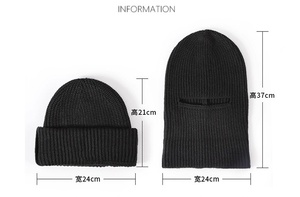Gorro de invierno nuevo al por mayor, liso, con un orificio, para esquí, grueso, cálido, de punto, tipo pasamontañas, con bordado personalizado - Product Image 2