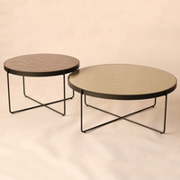 Table basse ovale en panneau rustique antique de luxe, design industriel en fer durable, salon, écologique, facile à nettoyer, réglable