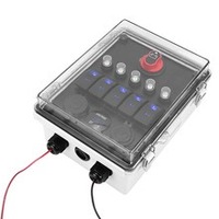 Interruptor basculante impermeable de 12V con concentrador de control y 5 indicadores, interruptor de batería de 150A para vehículos marinos, RV, camiones y barcos, protección fabricada en plástico