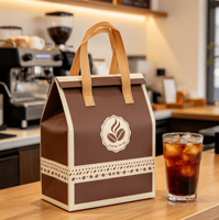 Sac isotherme personnalisé en non-tissé avec doublure en feuille d'aluminium, étanche, pour livraison de repas et pique-nique