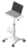Chariot médical pour ordinateur portable réglable en hauteur, prix d'usine, avec verrou antivol et support pour clavier