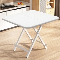 Table pliante moderne portable, plateau en bois, structure métallique, gain de place, bureau, maison, salle à manger, pique-nique, facile à ranger et à transporter